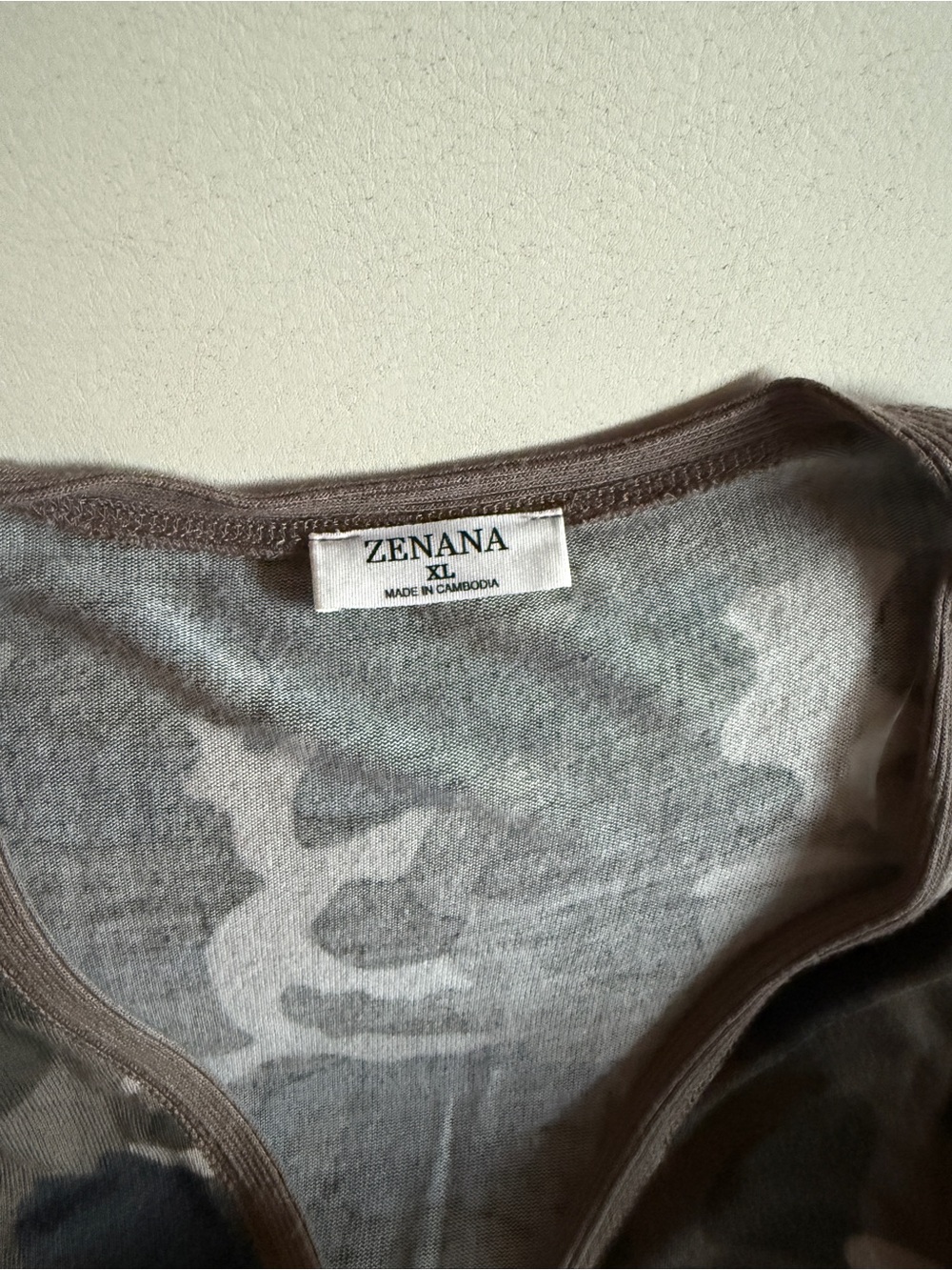 Zenana Outfitters Camo Scoop Neck Tank Top - Gray Tones
